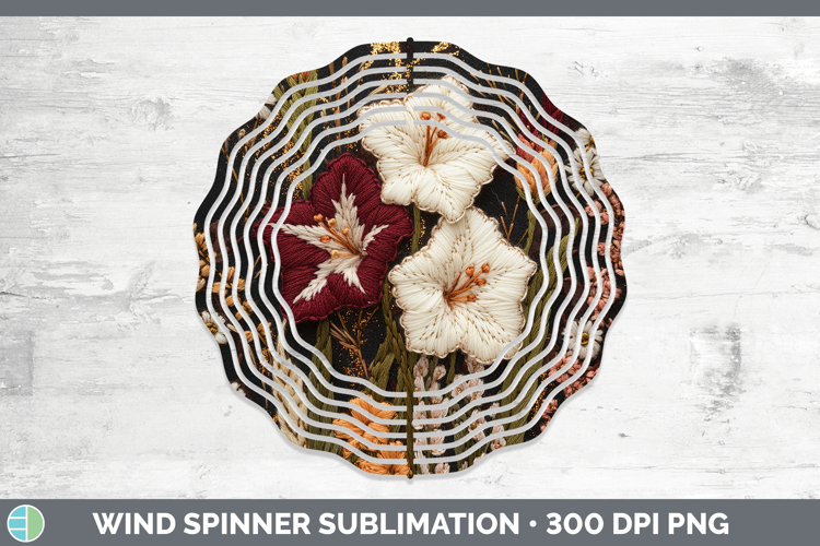 Flowers 01 Embroider Gladiolus Wind Spinner Sublimation Spin