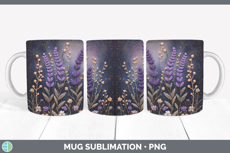 GorgeousFlowers 01 Embroider Mug Wrap design.