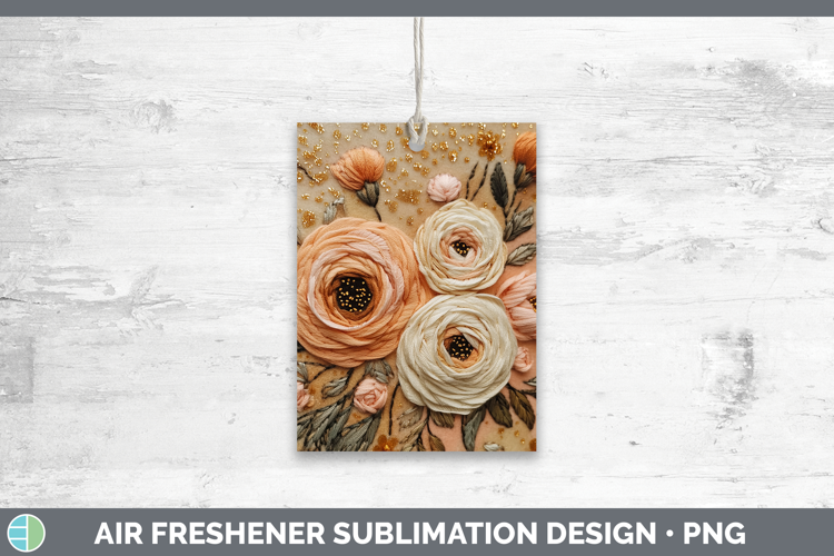 Flowers 01 Embroider Ranunculus Air Freshener Sublimation Ca