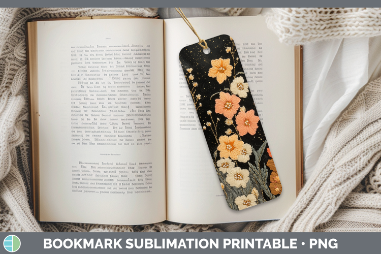 Flowers 01 Embroider Snapdragon Bookmark Sublimation Printab