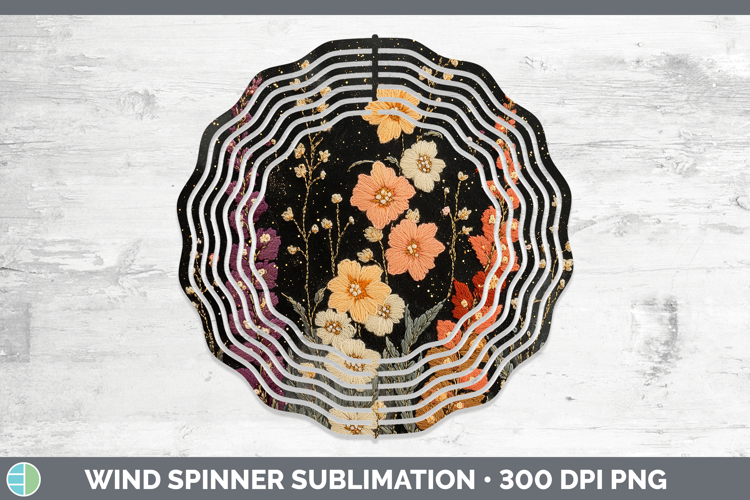 Flowers 01 Embroider Snapdragon Wind Spinner Sublimation Spi
