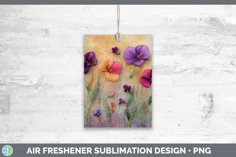 Flowers 01 Embroider Sweet Pea Air Freshener Sublimation Car