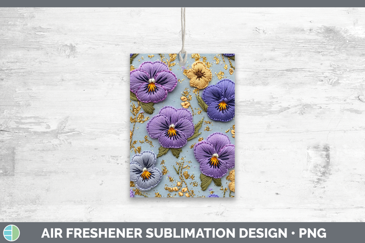 Flowers 01 Embroider Violet Air Freshener Sublimation Car Fr