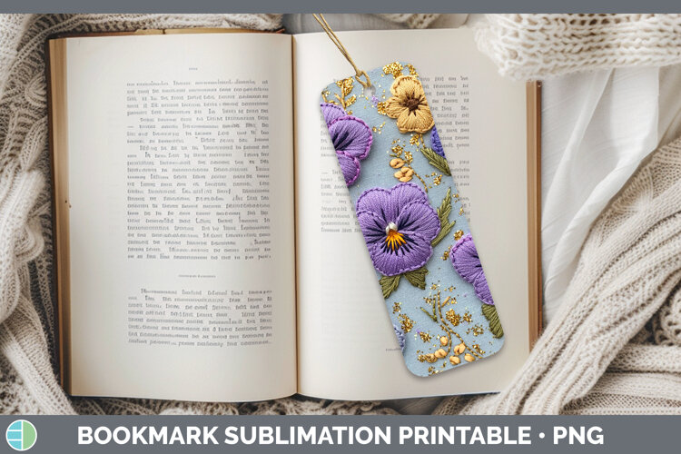 GorgeousFlowers 01 Embroider Bookmark design.