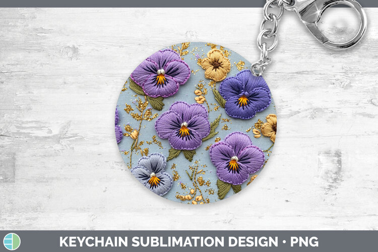 GorgeousFlowers 01 Embroider Keychain design.
