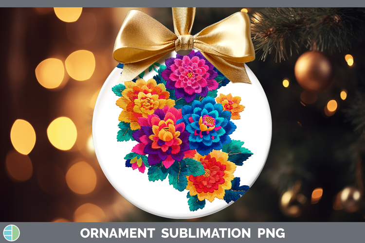 Dahlia Flowers 01 Embroidery Ornament Sublimation Design