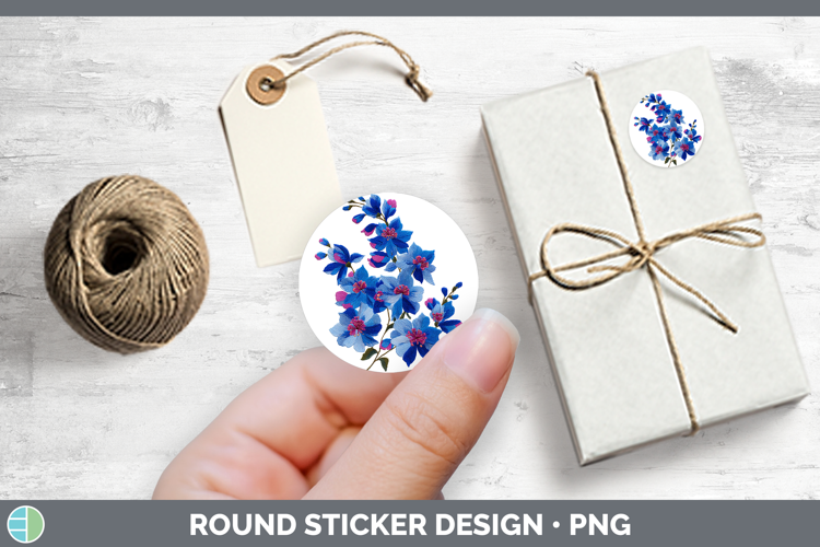 Delphinium Flowers 01 Embroidery Stickers Design