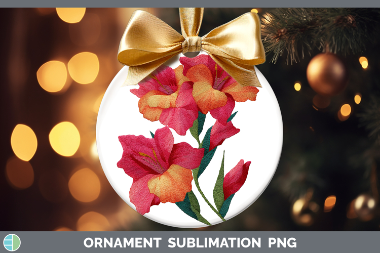 Gladiolus Flowers 01 Embroidery Ornament Sublimation Design