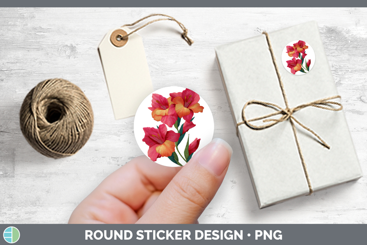 Gladiolus Flowers 01 Embroidery Stickers Design