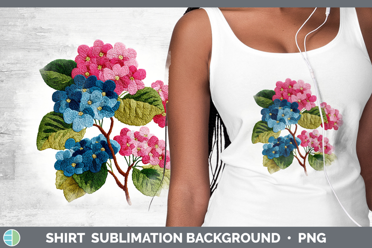 Hydrangea Flowers 01 Embroidery Shirt Sublimation Design