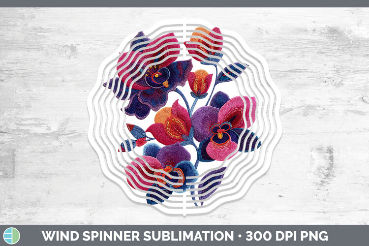 GorgeousFlowers 01 Embroidery Wind Spinner design.