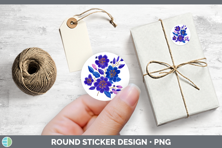Periwinkle Flowers 01 Embroidery Stickers Design