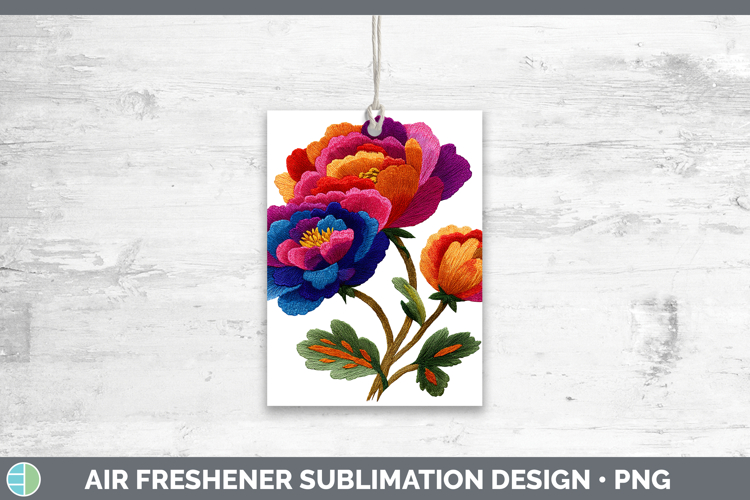 Ranunculus Flowers 01 Embroidery Air Freshener Sublimation D