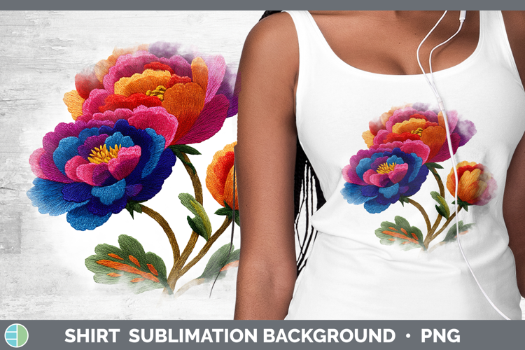 Ranunculus Flowers 01 Embroidery Shirt Sublimation Design