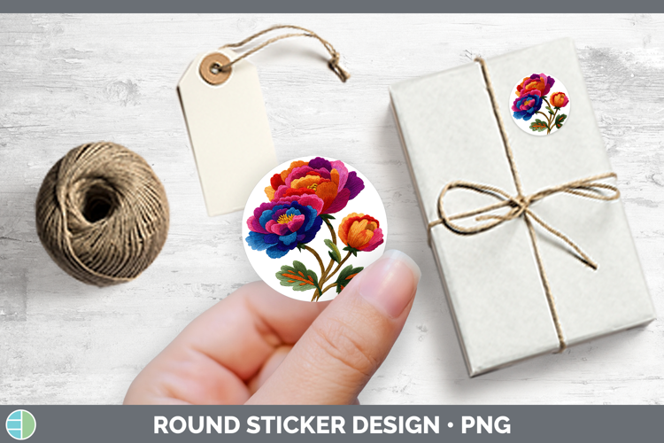 Ranunculus Flowers 01 Embroidery Stickers Design