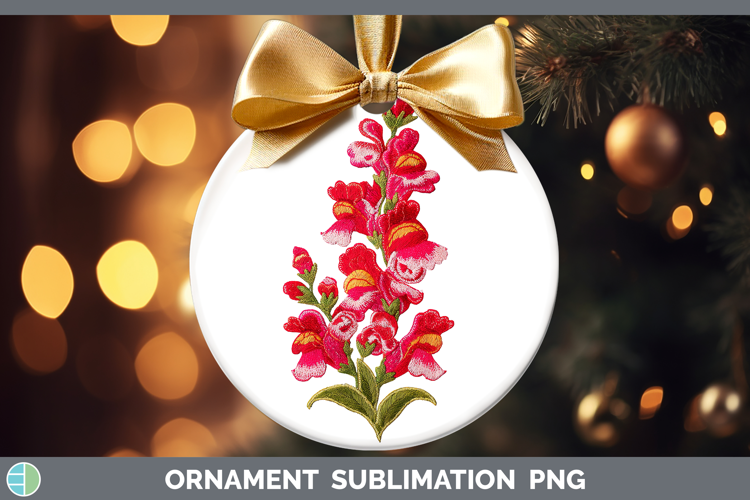 Snapdragon Flowers 01 Embroidery Ornament Sublimation Design