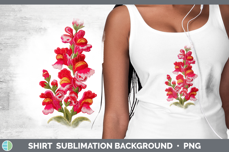 Snapdragon Flowers 01 Embroidery Shirt Sublimation Design