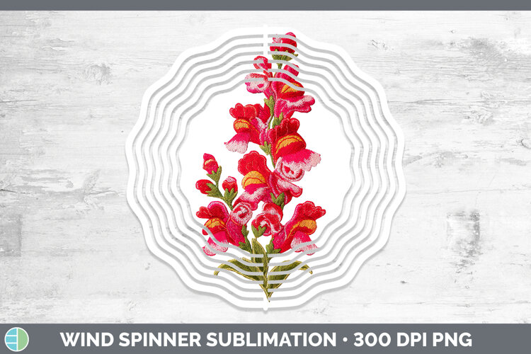 GorgeousFlowers 01 Embroidery Wind Spinner design.