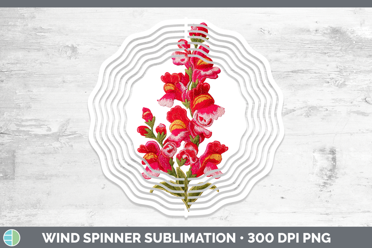 Snapdragon Flowers 01 Embroidery Wind Spinner Sublimation De