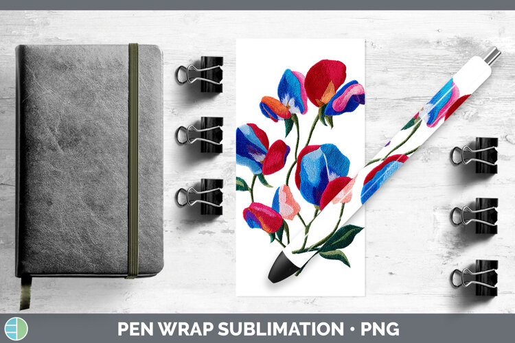 GorgeousFlowers 01 Embroidery Pen Wrap design.