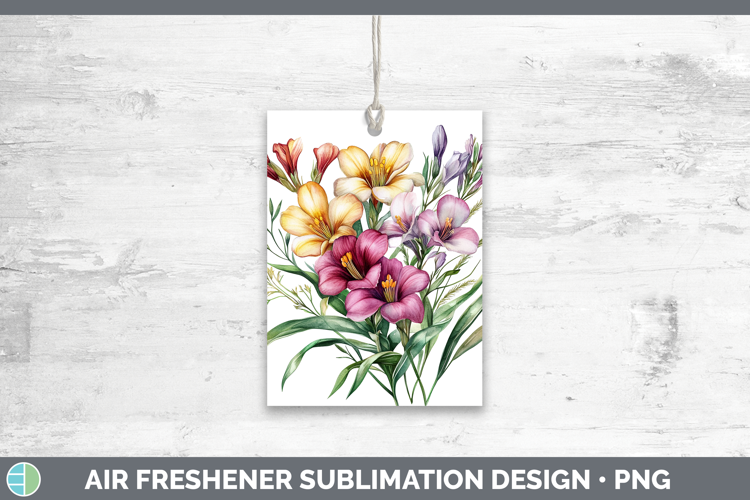 Flowers 01 Freesia Air Freshener Sublimation Car Freshener D