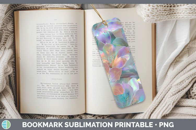 GorgeousFlowers 01 Holographic Bookmark design.