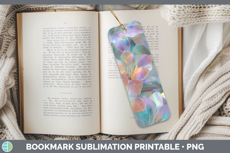Azalea Flowers 01 Holographic Bookmark Sublimation Design