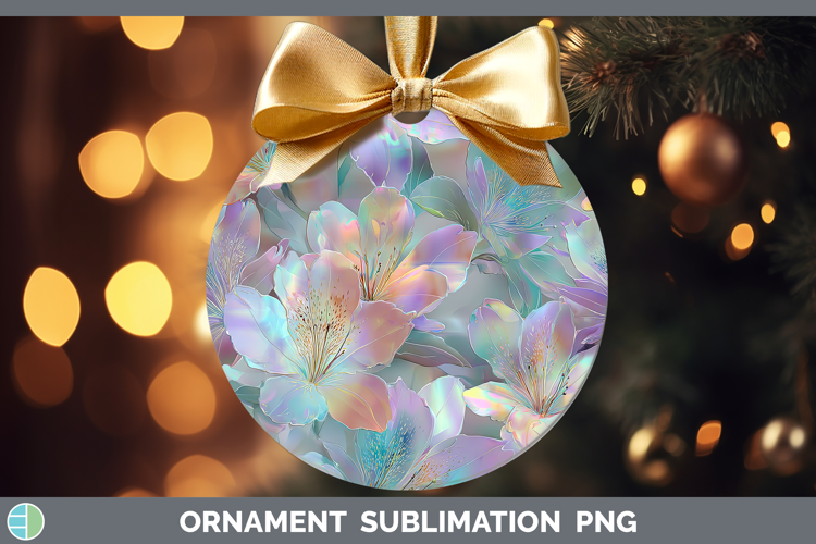 Azalea Flowers 01 Holographic Ornament Sublimation Design