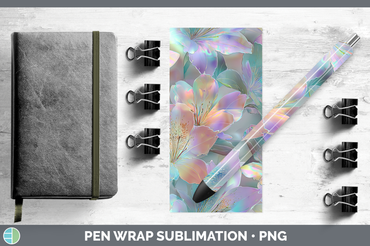Azalea Flowers 01 Holographic Pen Wrap Sublimation Design