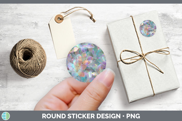 Azalea Flowers 01 Holographic Stickers Design