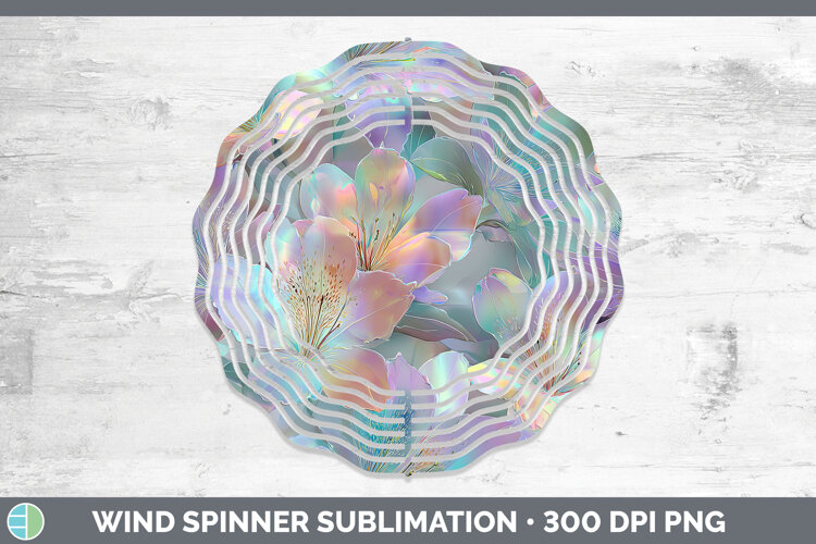 GorgeousFlowers 01 Holographic Wind Spinner design.