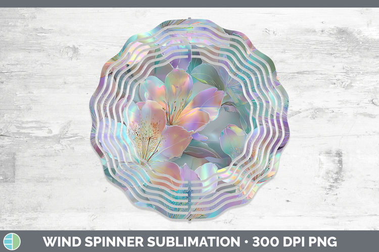 Azalea Flowers 01 Holographic Wind Spinner Sublimation Desig