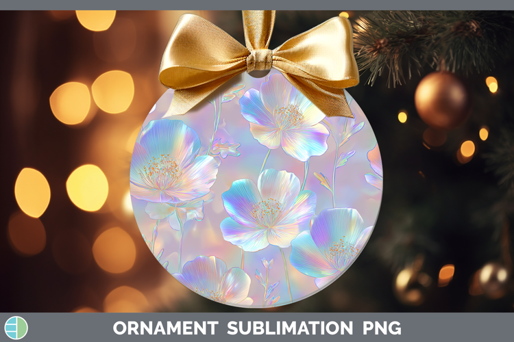 Buttercup Flowers 01 Holographic Ornament Sublimation Design