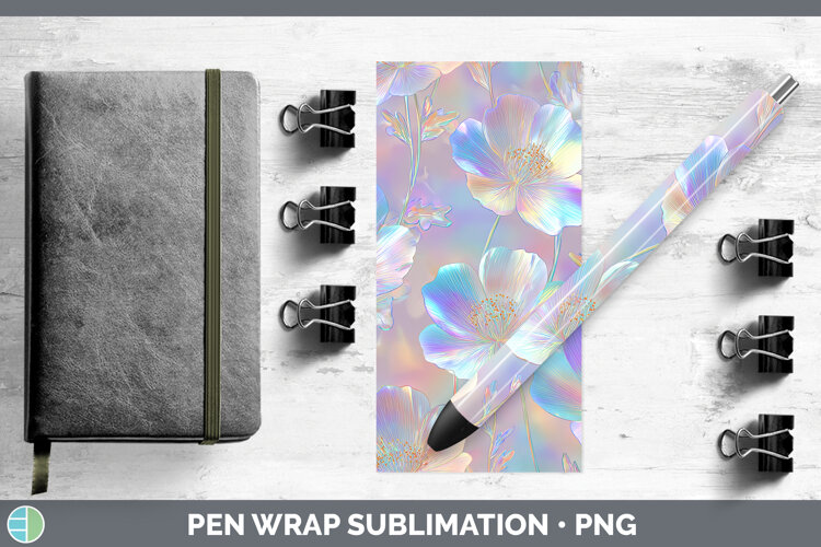 GorgeousFlowers 01 Holographic Pen Wrap design.