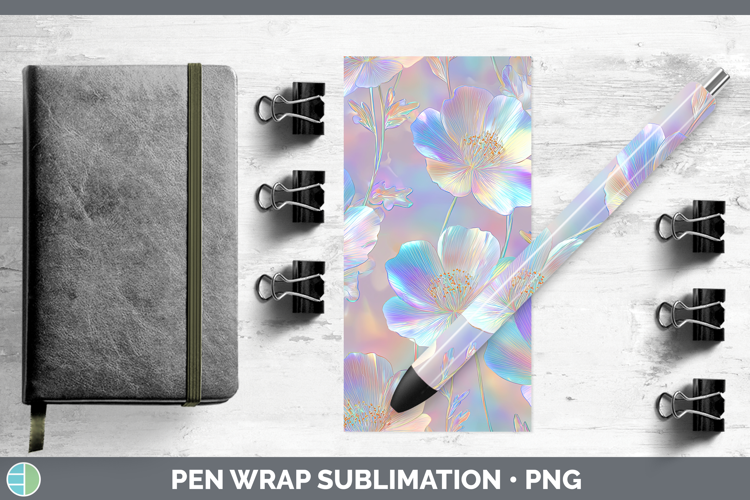 Buttercup Flowers 01 Holographic Pen Wrap Sublimation Design