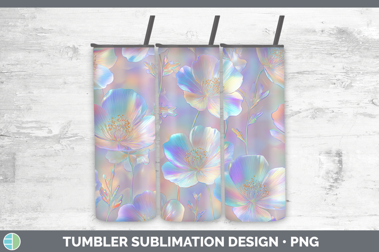 Buttercup Flowers 01 Holographic Tumbler Sublimation Design