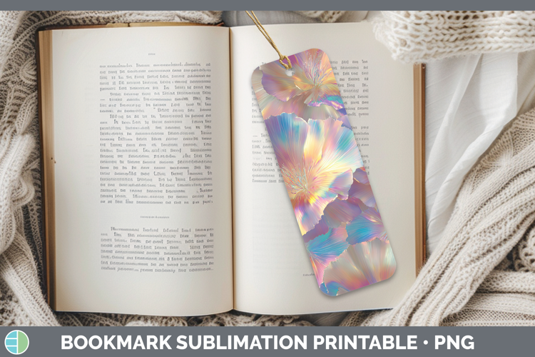 Carnation Flowers 01 Holographic Bookmark Sublimation Design