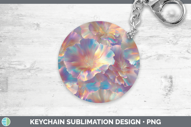 Carnation Flowers 01 Holographic Keychain Sublimation Design