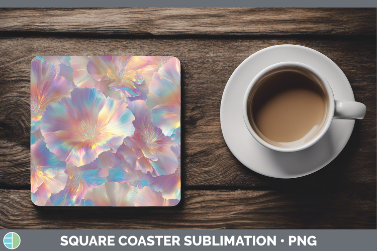Carnation Flowers 01 Holographic Square Coaster Sublimation