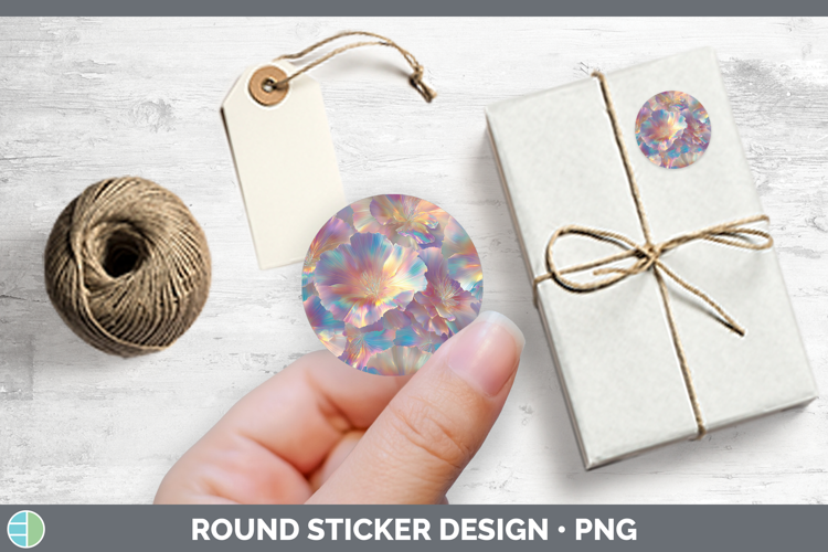 Carnation Flowers 01 Holographic Stickers Design