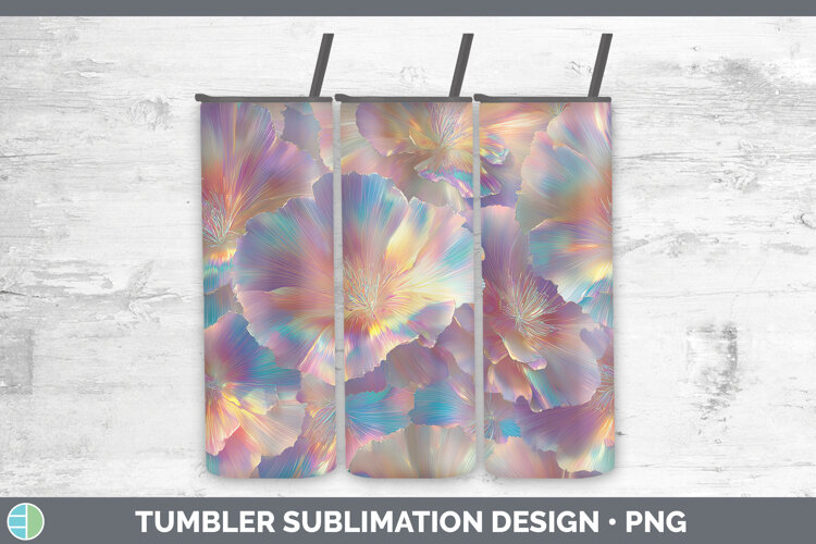GorgeousFlowers 01 Holographic Tumbler design.