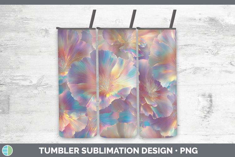 Carnation Flowers 01 Holographic Tumbler Sublimation Design