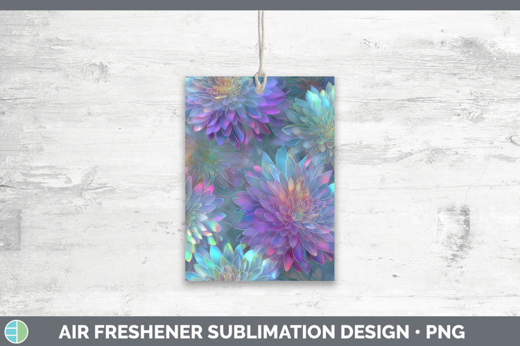 Chrysanthemum Flowers 01 Holographic Air Freshener Sublimati