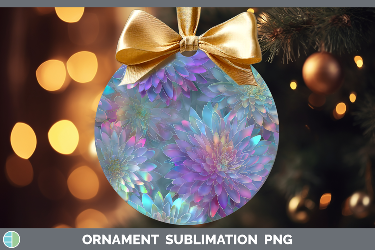 Chrysanthemum Flowers 01 Holographic Ornament Sublimation De