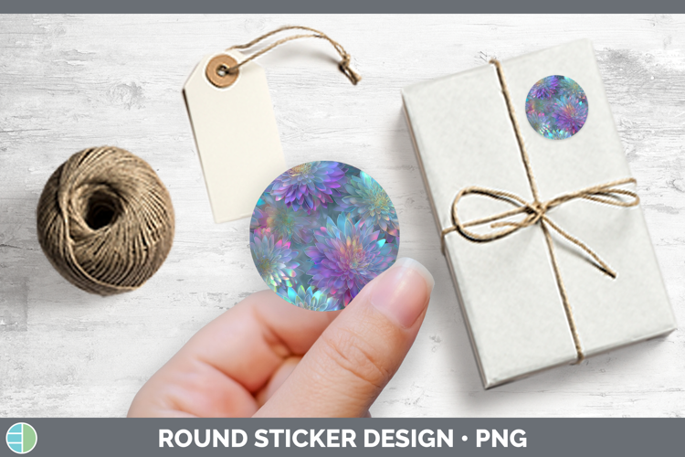 Chrysanthemum Flowers 01 Holographic Stickers Design