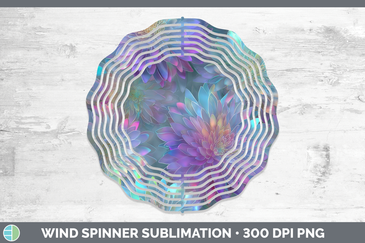 Chrysanthemum Flowers 01 Holographic Wind Spinner Sublimatio