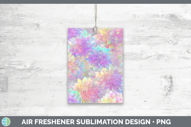 Dahlia Flowers 01 Holographic Air Freshener Sublimation Desi