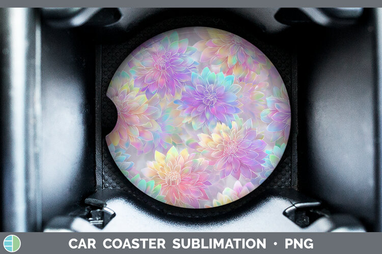 GorgeousFlowers 01 Holographic Car Coaster design.