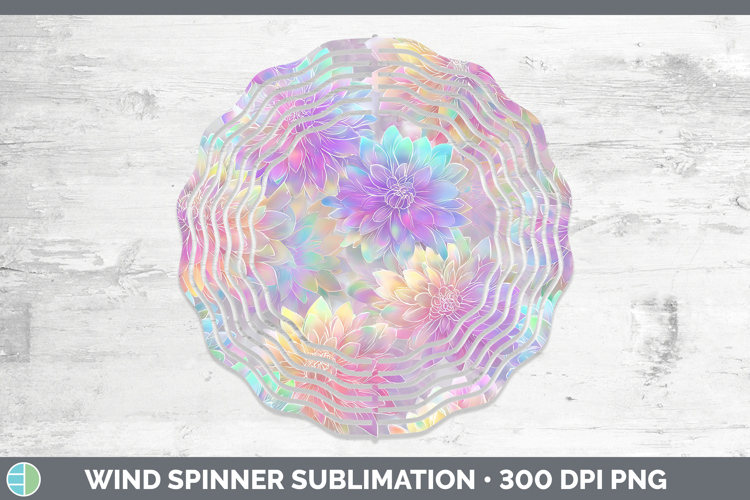 Dahlia Flowers 01 Holographic Wind Spinner Sublimation Desig