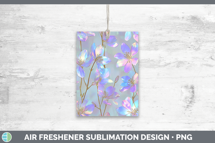 Delphinium Flowers 01 Holographic Air Freshener Sublimation